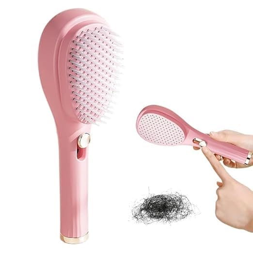 Self-Cleaning Anti-Static Massage Comb, Self Cleaning Hair Brush