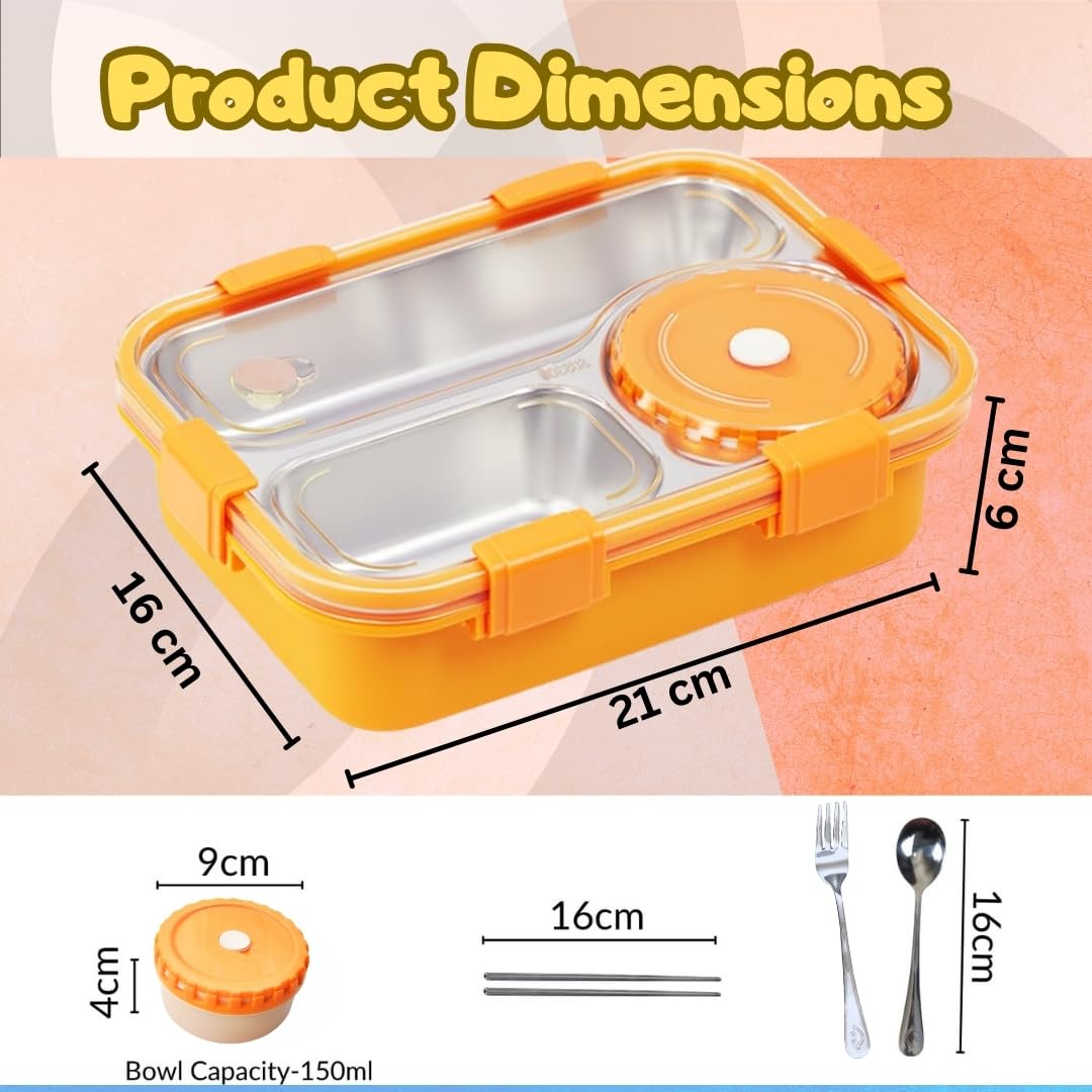 PLUSPOINT Bento Lunch Box Insulated Air Tight Portable Lunch Box with Utensils, Stainless Steel Lunch Box with Containers, Leak Proof Bento Box for Kids, Adults, Men Women (Pink)