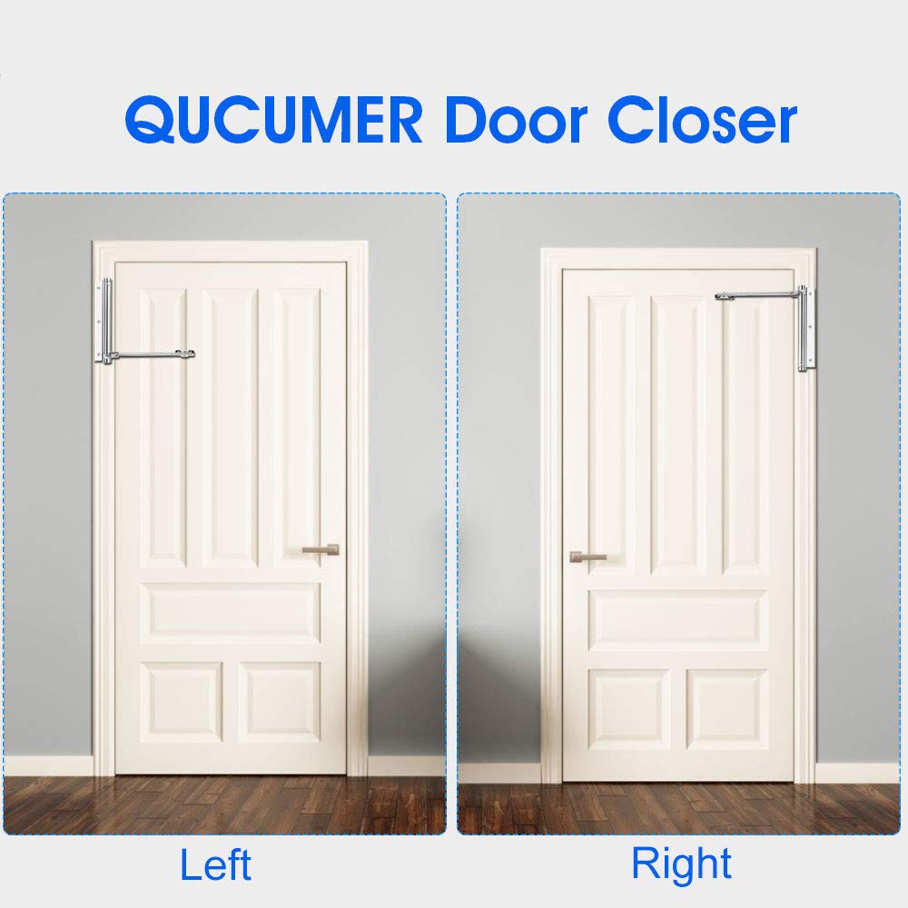 QUCUMER Aluminum Alloy Light Duty Door Closer, Automatic Gate Self-Closing Hinge with Screws for Home, Office, Hotel