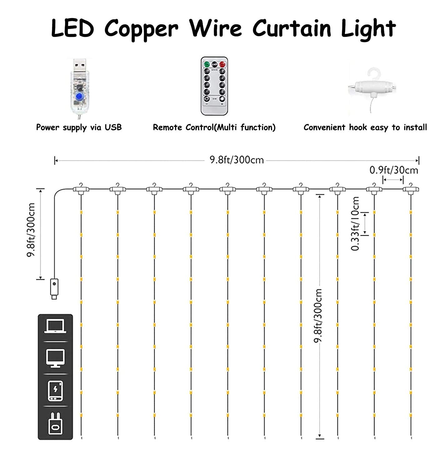 XERGY Artificial Vine Leaf LED Fairy String Light Ideal for Bedroom,Garden,Birthday & Festive Décor,Diwali Lights & Christmas,Party Diwali Lights for Decoration Home (3x1Meter,Corded Electric)