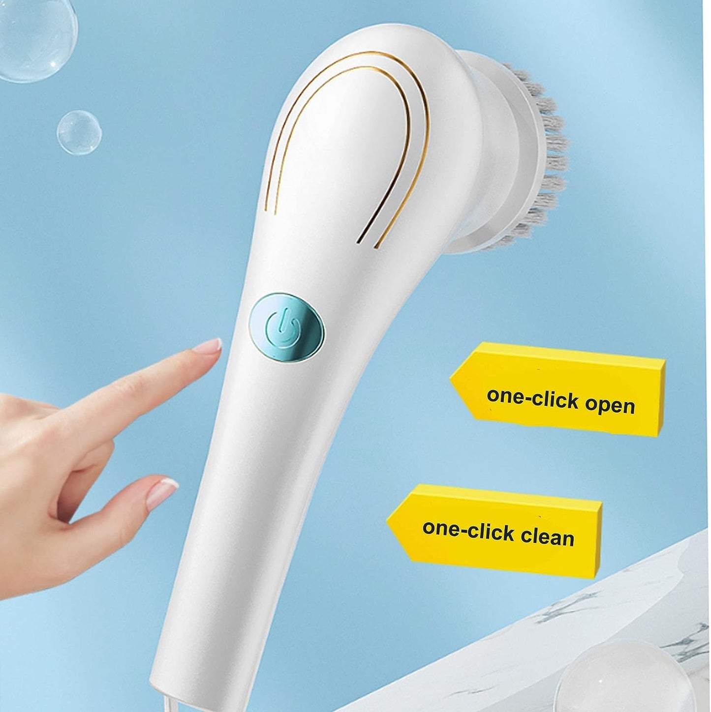Multi-Functional Electric Cleaning Brush 5 in 1 Magic Power Scrubber Home Cleaning Tools Spin Scrubber with Buffer Polisher, for Bathroom, Shower, Tub, Kitchen Floor Electric Spin Scrubber