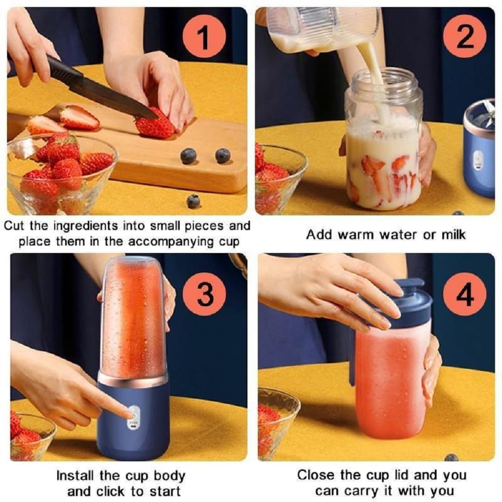 Electric Citrus Juicer โ Wireless Mini Portable Rechargeable Fruit Squeezer | Compact Electric Juicer for Orange, Lemon & Lime Juice | Portable for Travel & Home Use (Multicolour)