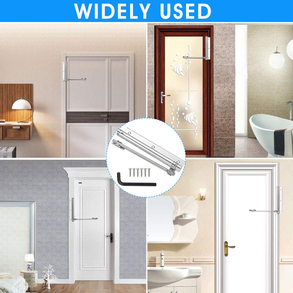 QUCUMER Aluminum Alloy Light Duty Door Closer, Automatic Gate Self-Closing Hinge with Screws for Home, Office, Hotel
