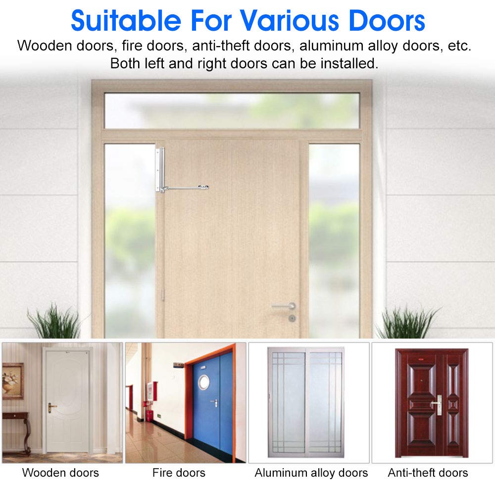 QUCUMER Aluminum Alloy Light Duty Door Closer, Automatic Gate Self-Closing Hinge with Screws for Home, Office, Hotel