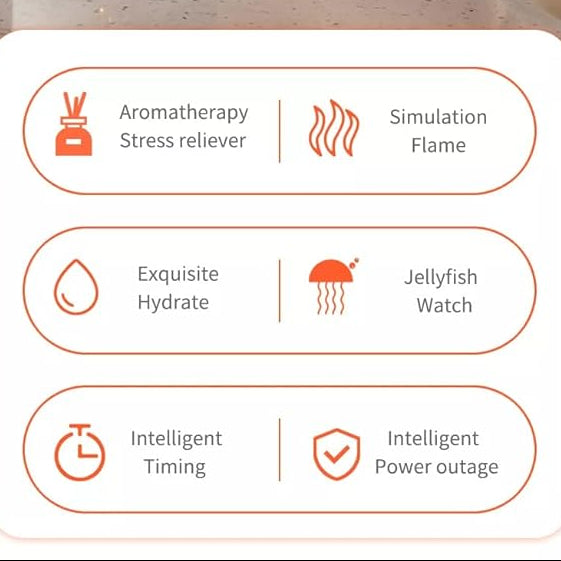 Aromatherapy Air Humidifier for Home, Office, Spa, Ultrasonic Essential Oil Diffuser with Flame & Volcano Effect