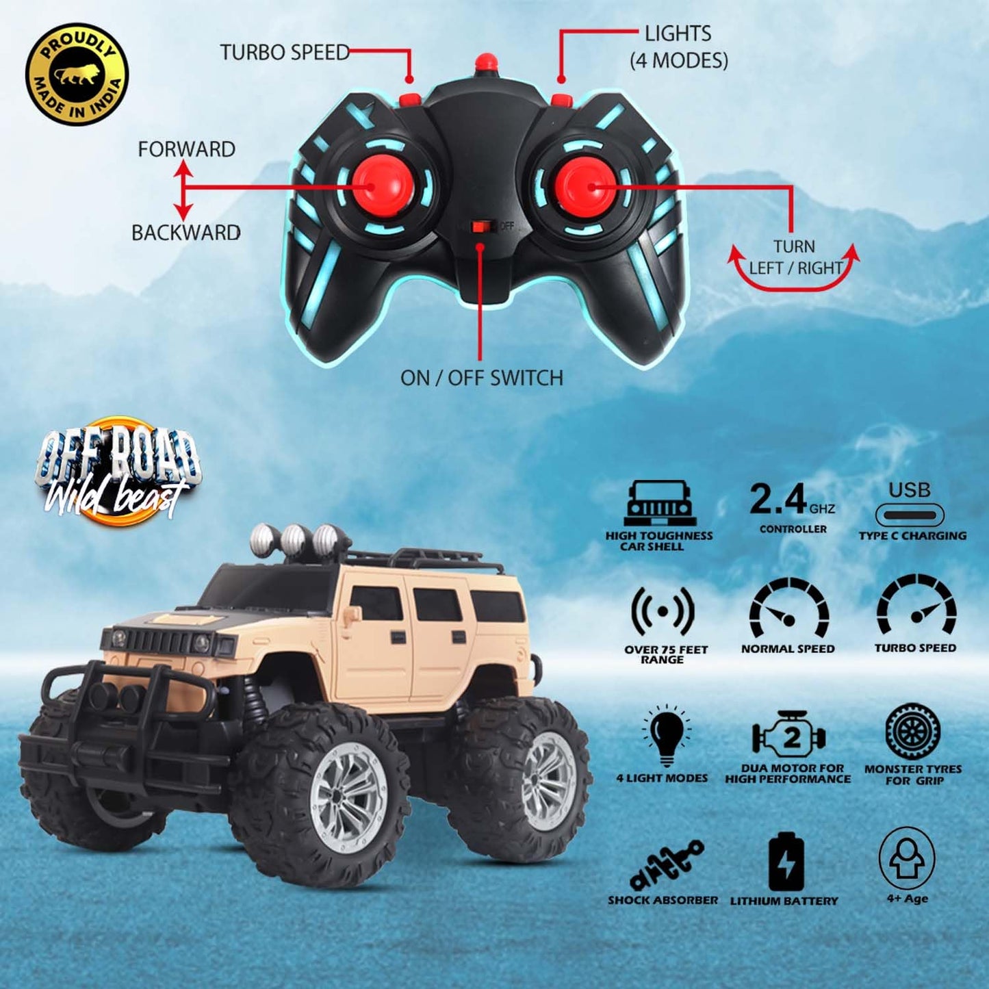 Popsugar Off Roader Rechargeable Remote Control Car