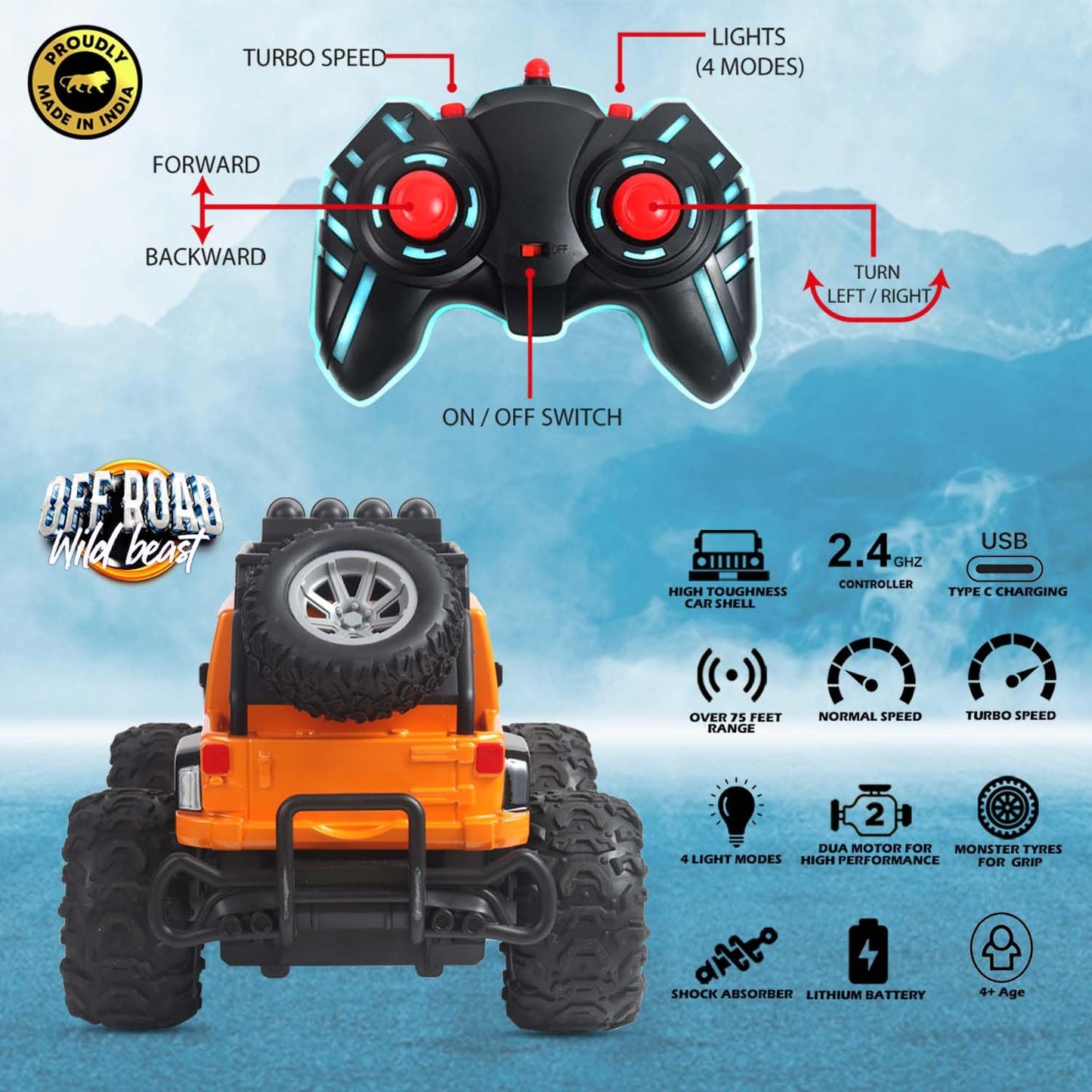 Popsugar Off Roader Rechargeable Remote Control Car