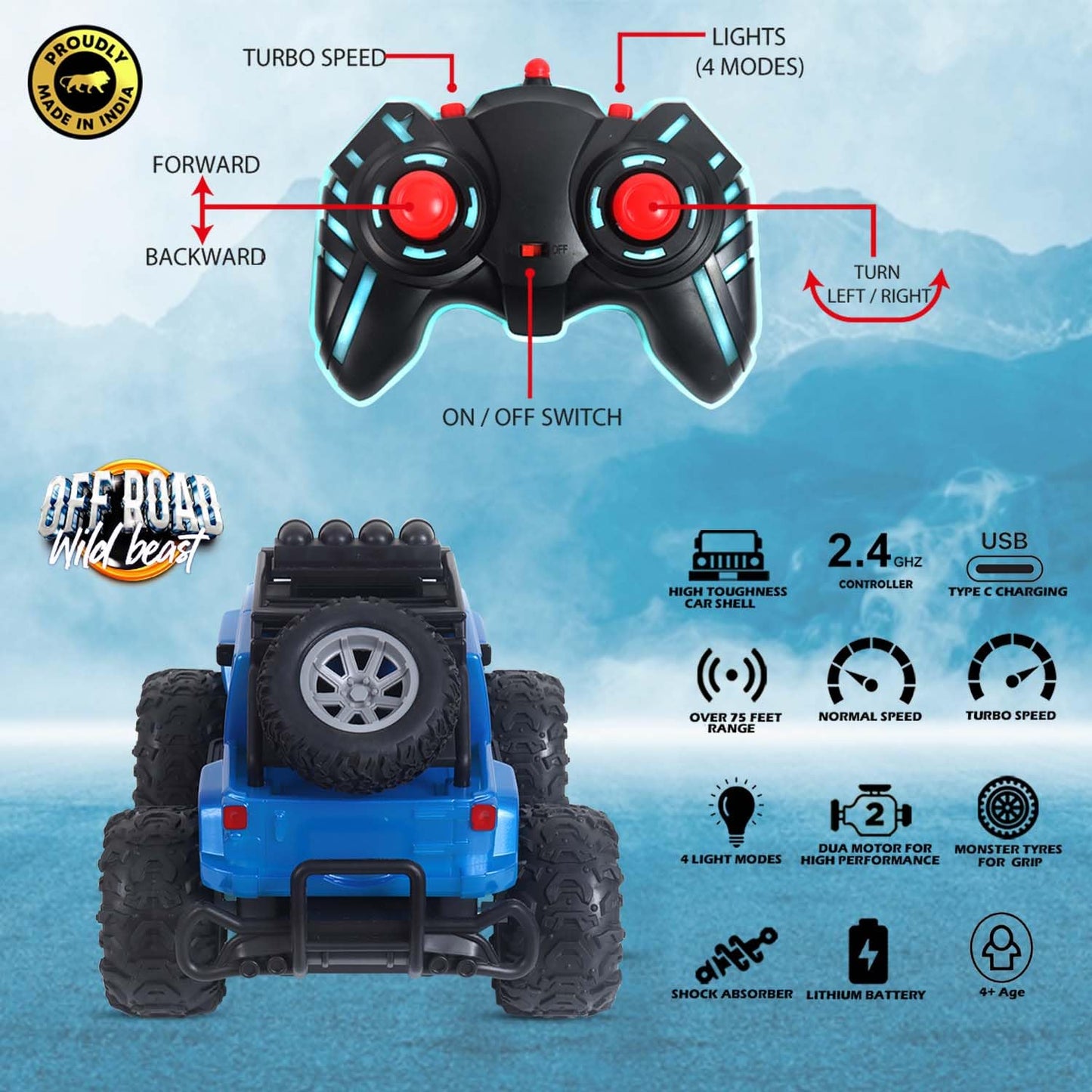 Popsugar Off Roader Rechargeable Remote Control Car