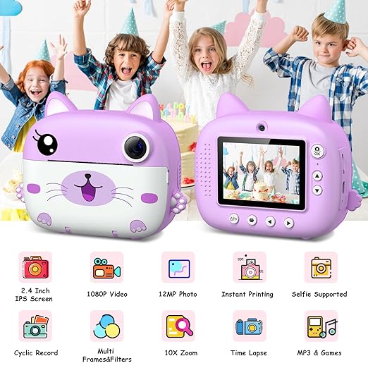Kids Camera Instant Print & 2.5K Digital Video Instant Print
