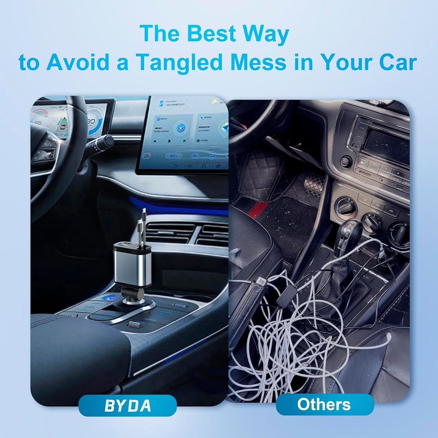 AILKIN 120W 4 in 1 RetractableSuper Fast Charge Car Charger