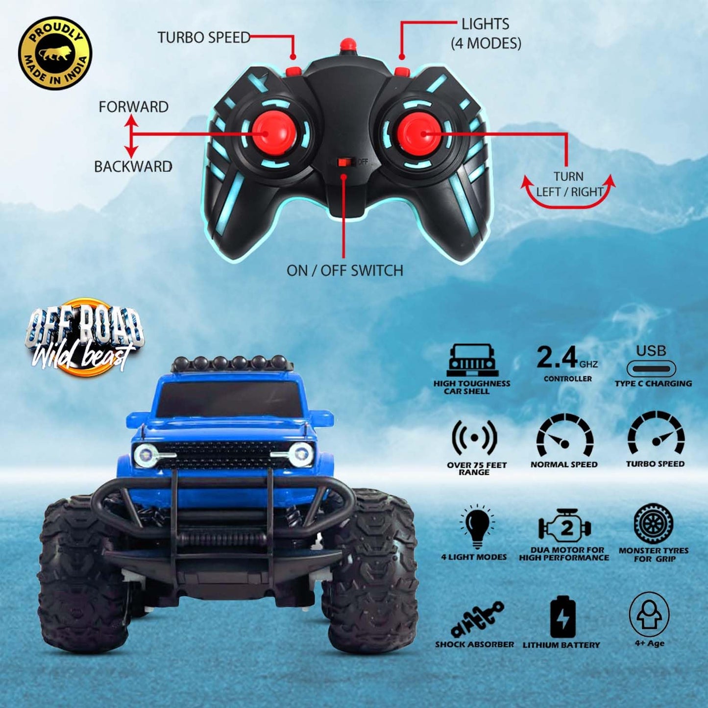 Popsugar Off Roader Rechargeable Remote Control Car