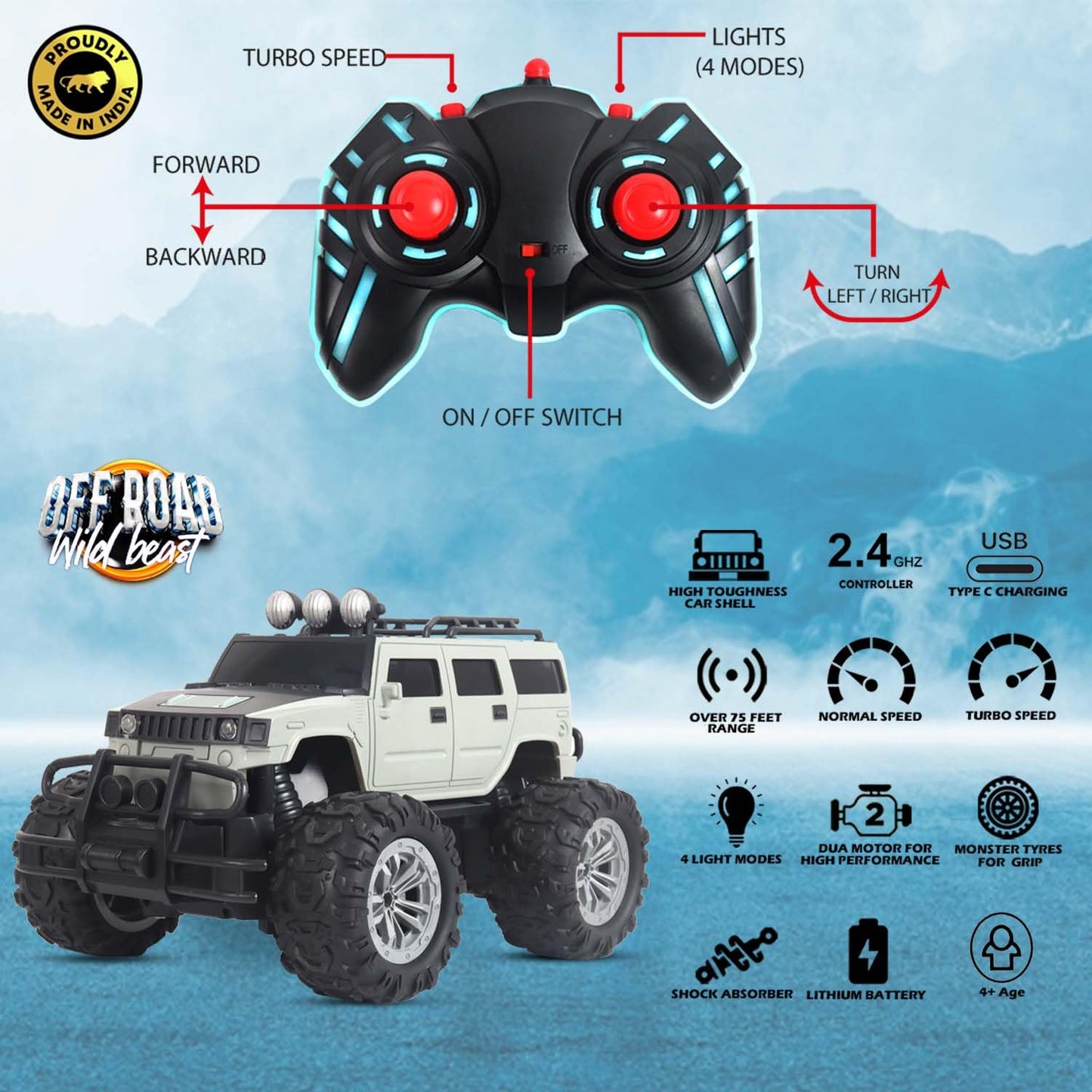 Popsugar Off Roader Rechargeable Remote Control Car