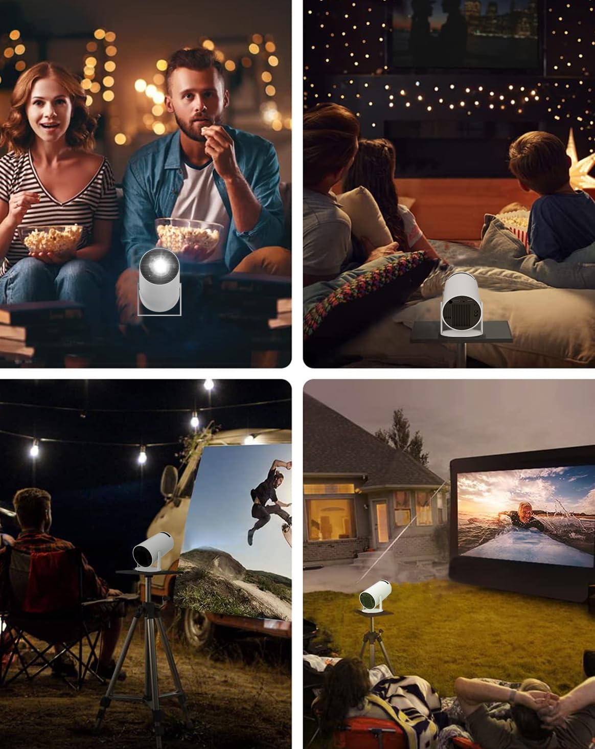 Smart Projector for Home 4K Support, Native 720p HD Resolution, 2500 Lumen, Rotabable Design, Speaker, Android 11 with Built-in Apps (Netflix, Prime, YouTube) WiFi, 100''Max Display