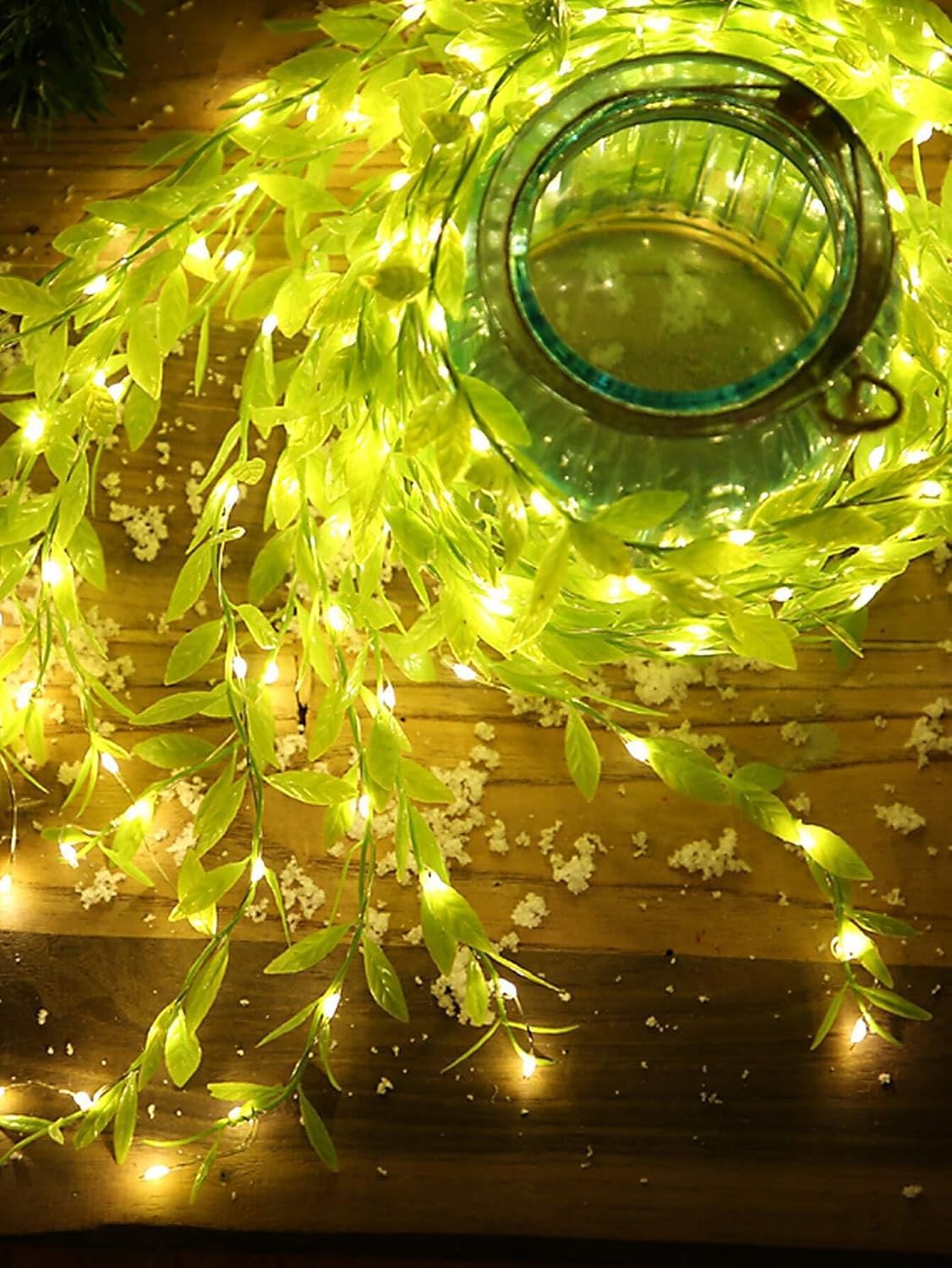 XERGY Artificial Vine Leaf LED Fairy String Light Ideal for Bedroom,Garden,Birthday & Festive Décor,Diwali Lights & Christmas,Party Diwali Lights for Decoration Home (3x1Meter,Corded Electric)
