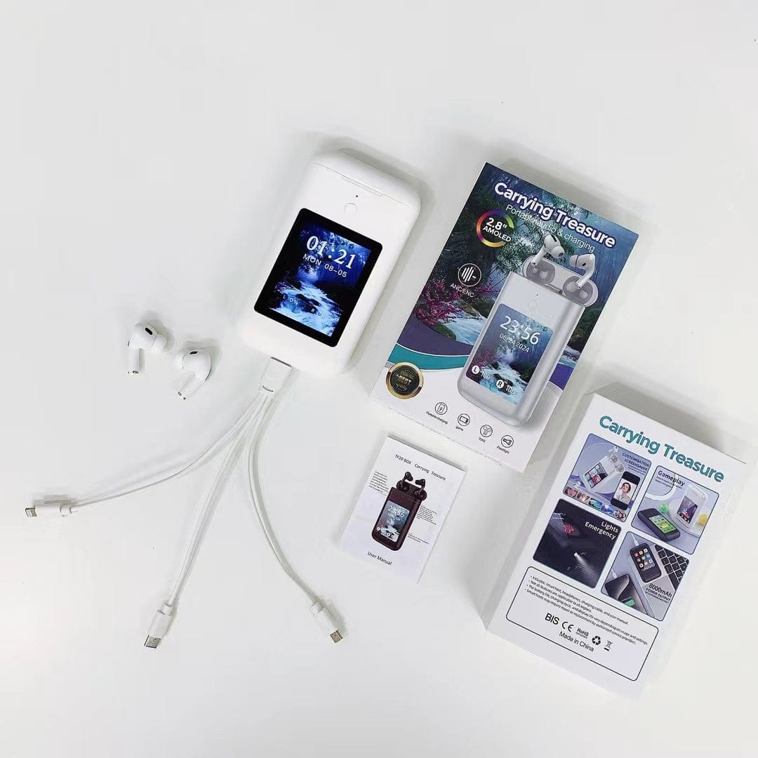 Multipurpose powerbank with airpods and display