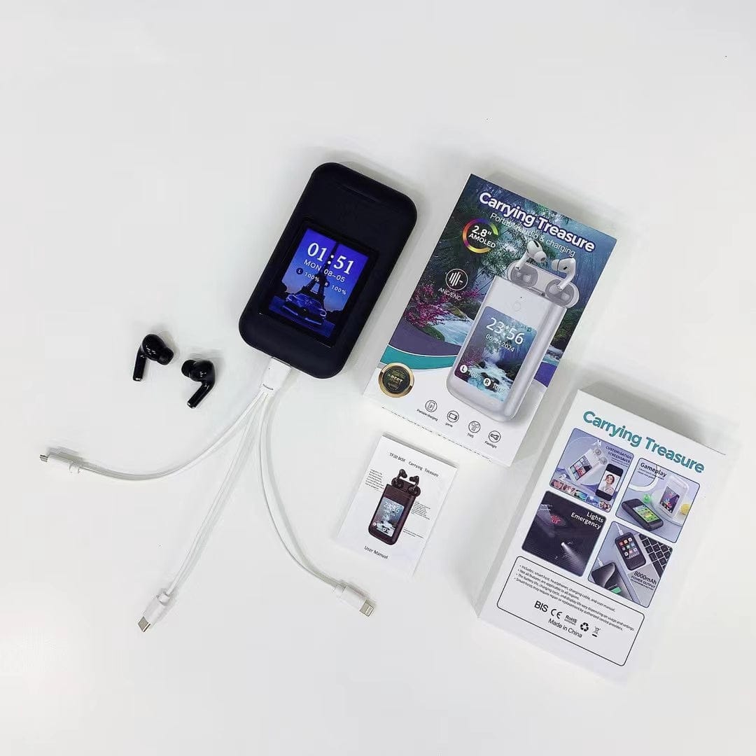 Multipurpose powerbank with airpods and display