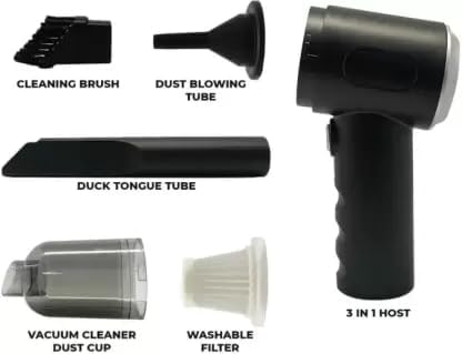 SHAYONAM 3 in 1 Portable Car Vacuum Cleaner with Blower | USB Rechargeable Wireless Handheld Car Vacuum Cleaner Traveling