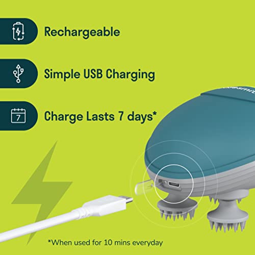 Caresmith Revive Scalp Massager | 96 Silicon Kneading Points with Detachable Heads | Scalp, Body & Head Massager for Hair Growth (Green)