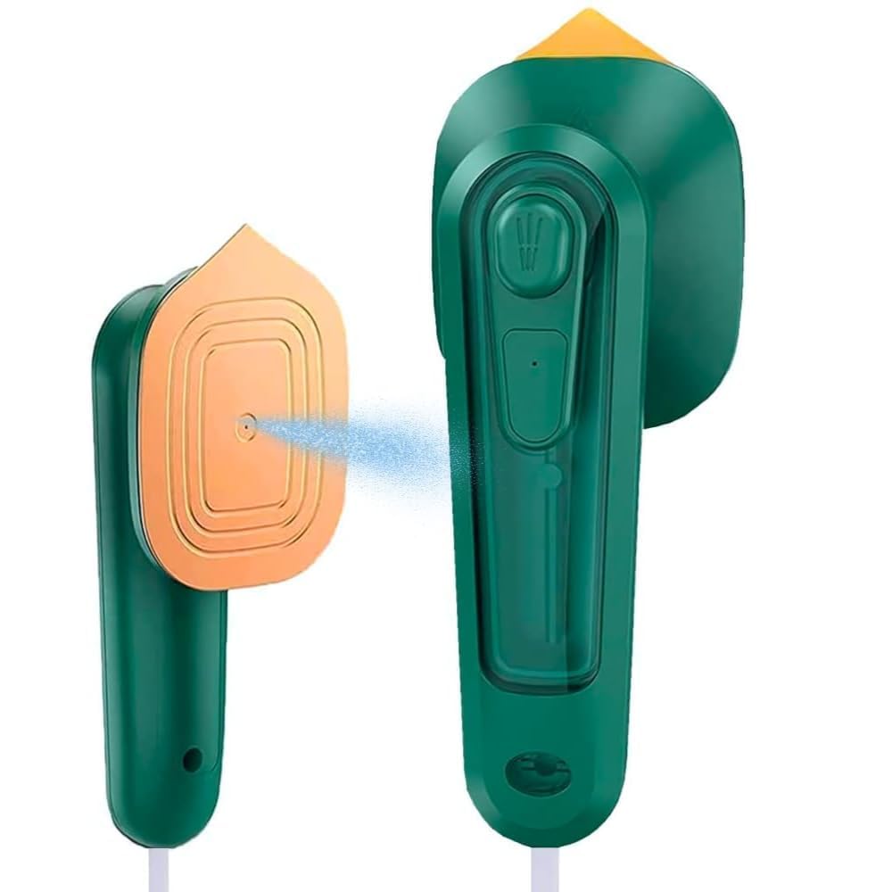 Lipzie [𝟏𝟐 𝐘𝐞𝐚𝐫𝐬 𝗪𝗮𝗿𝗿𝗮𝗻𝐭𝐲]Portable Micro Steam Iron –Handheld Green Garment Steamer for Dry & Wet Ironing, Fast-Heat, Lightweight Wrinkle Remover, Mini Ironing Machine for Home &Office