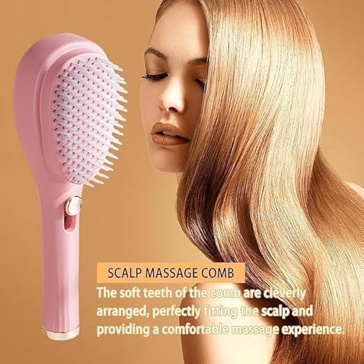 Self-Cleaning Anti-Static Massage Comb, Self Cleaning Hair Brush