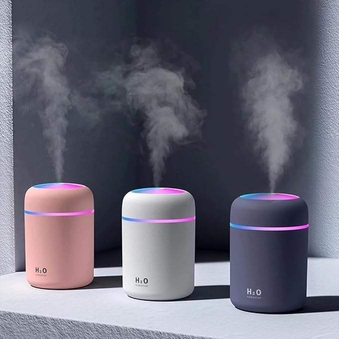 DEEP Humidifier Aroma Diffuser for Home, H2O Cool Mist Humidifier for Room Moisture (300ML) Essential Oil Diffuser Small Humidifiers with 2 Mist Modes and Auto Shut Off for Bedroom Home, Office, Car