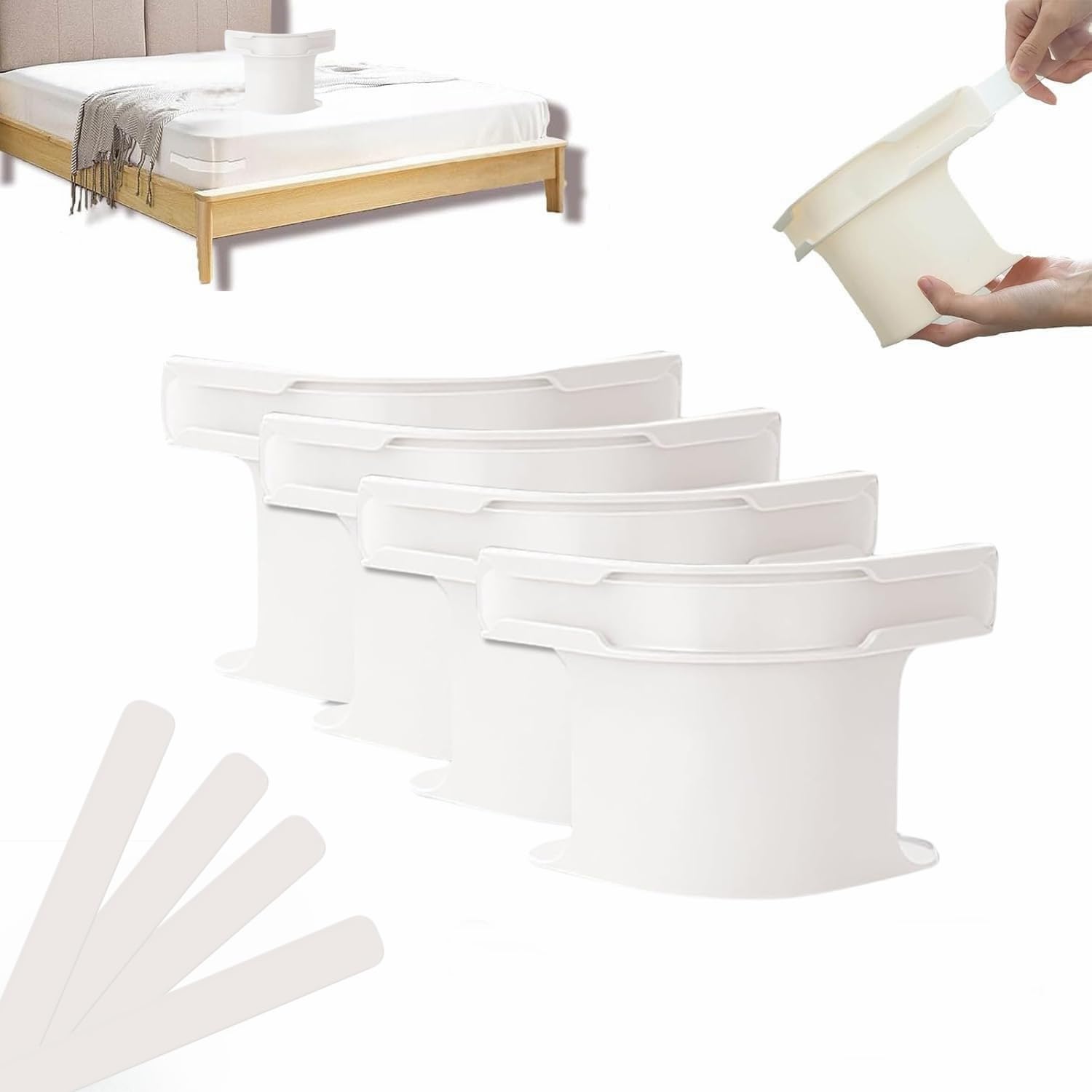 DOKMOE 4pcs Bed Sheet Holder Fitted Sheet Straps, Keep Sheets in Place, Heavy Duty Fitted Sheet Holder for Bedsheets, Mattress Protector.