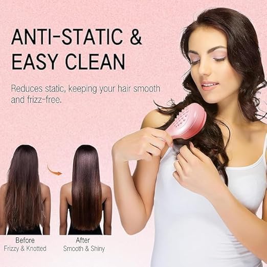 Self-Cleaning Anti-Static Massage Comb, Self Cleaning Hair Brush
