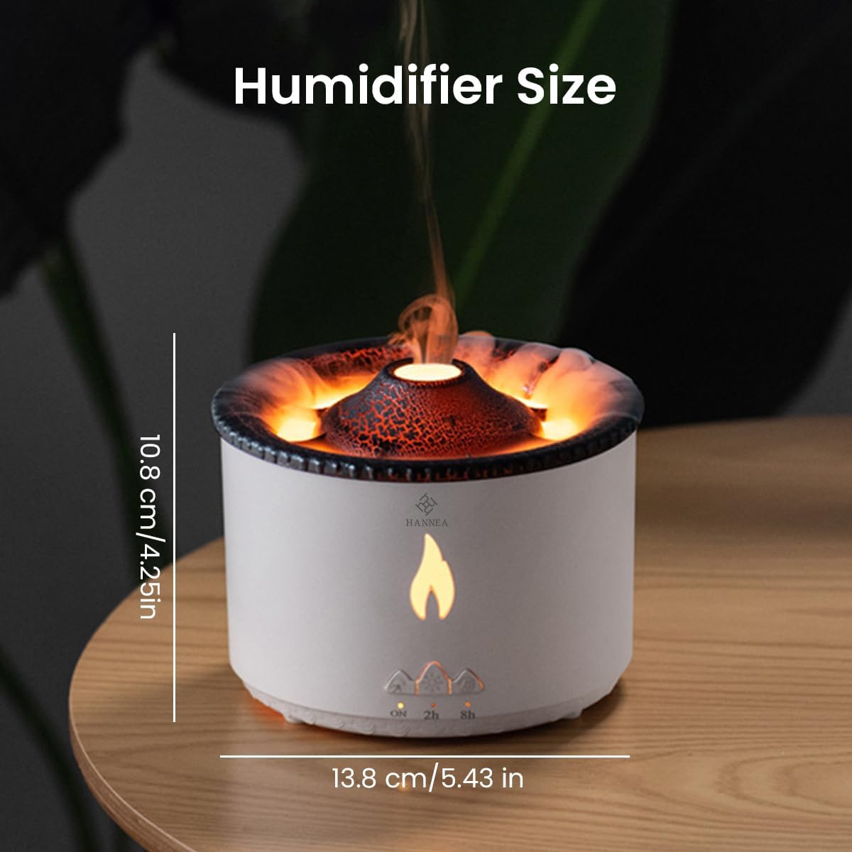 Aromatherapy Air Humidifier for Home, Office, Spa, Ultrasonic Essential Oil Diffuser with Flame & Volcano Effect