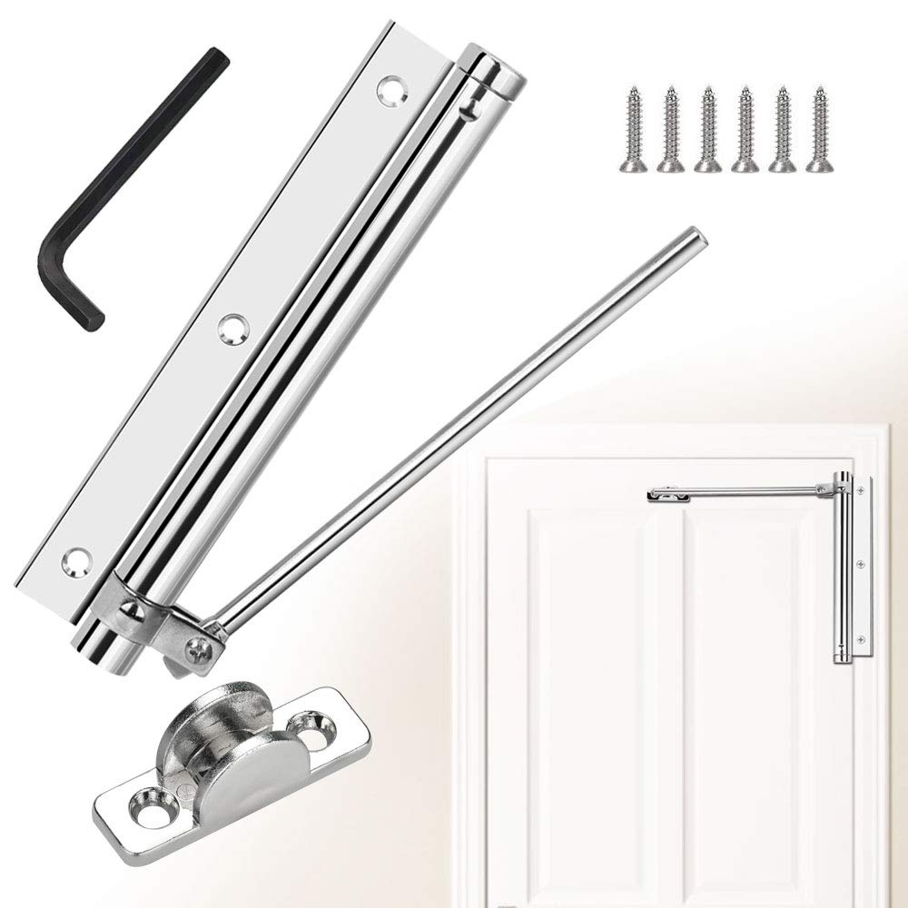 QUCUMER Aluminum Alloy Light Duty Door Closer, Automatic Gate Self-Closing Hinge with Screws for Home, Office, Hotel