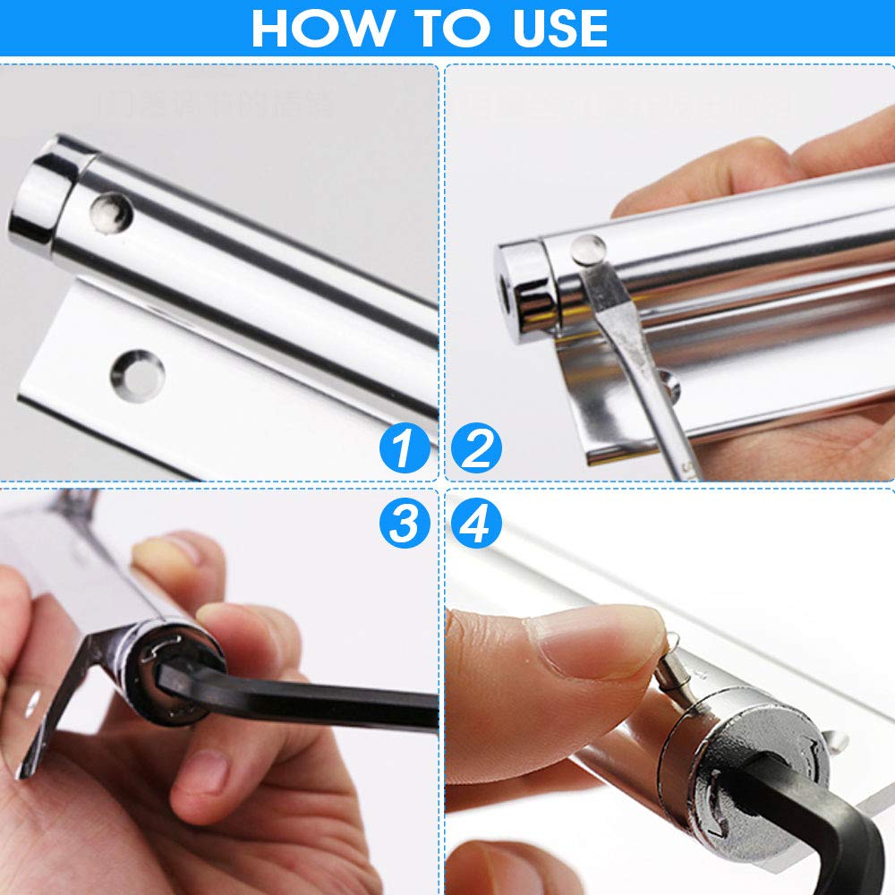 QUCUMER Aluminum Alloy Light Duty Door Closer, Automatic Gate Self-Closing Hinge with Screws for Home, Office, Hotel