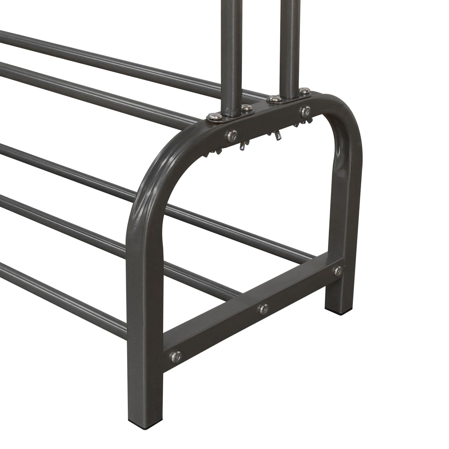 Lukzer Single Pole Coat Hanger Stand with Bottom Shelves–Heavy-Duty Metal Garment Rack, 4 Hooks for Clothes,Bags,Shoe–Freestanding Organizer for Bedroom, Entryway & more(White, 40x110x148cm/MGS-001)