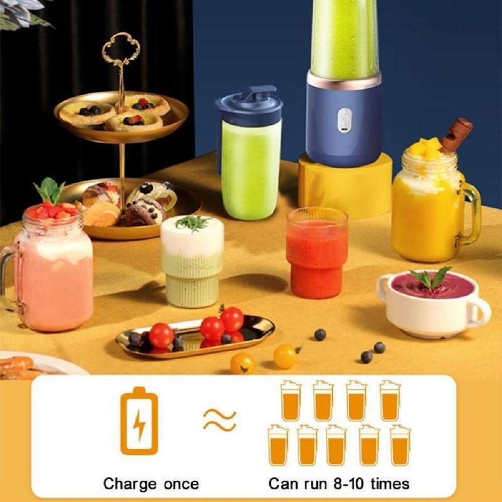 Electric Citrus Juicer – Wireless Mini Portable Rechargeable Fruit Squeezer | Compact Electric Juicer for Orange, Lemon & Lime Juice | Portable for Travel & Home Use (Multicolour)