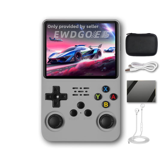EWDGOES R36S Handheld Game Console 3.5 inch Preinstalled Emulator System Gray 32GB+64GB