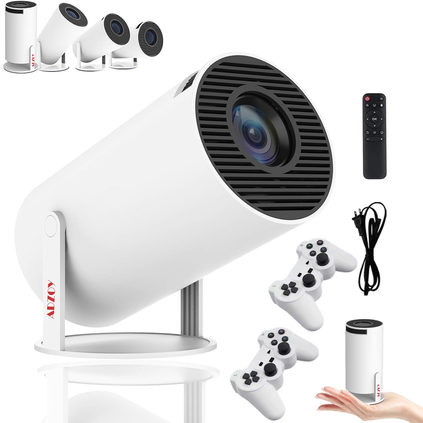 Premium Gaming Mini Smart Projector with 2 Controllers (Joycons), 2X Bright Lumen 2100