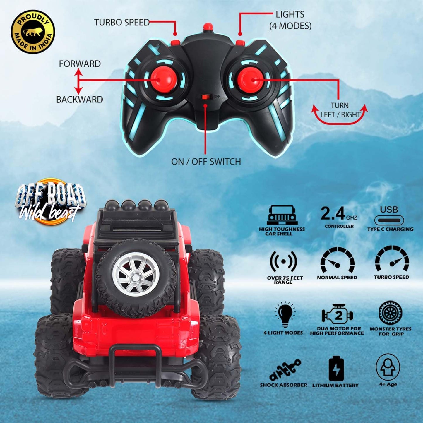 Popsugar Off Roader Rechargeable Remote Control Car
