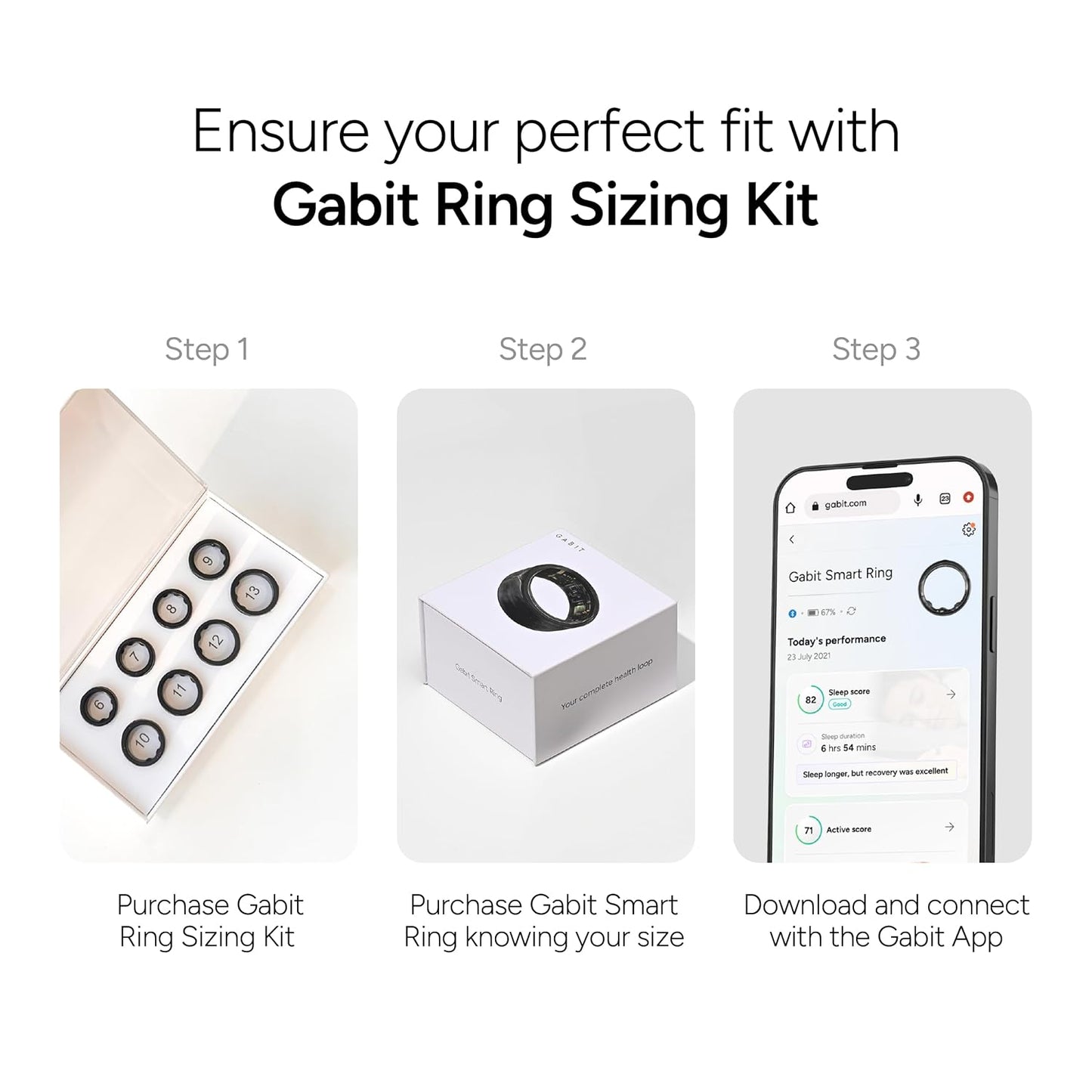 Gabit Smart Ring | Health & Fitness Tracker | Stress & Sleep Monitoring