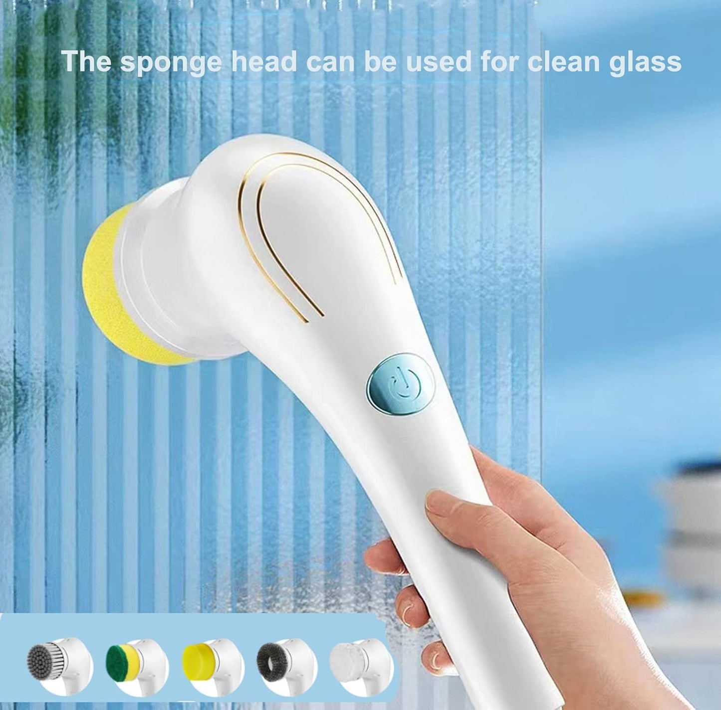 Multi-Functional Electric Cleaning Brush 5 in 1 Magic Power Scrubber Home Cleaning Tools Spin Scrubber with Buffer Polisher, for Bathroom, Shower, Tub, Kitchen Floor Electric Spin Scrubber