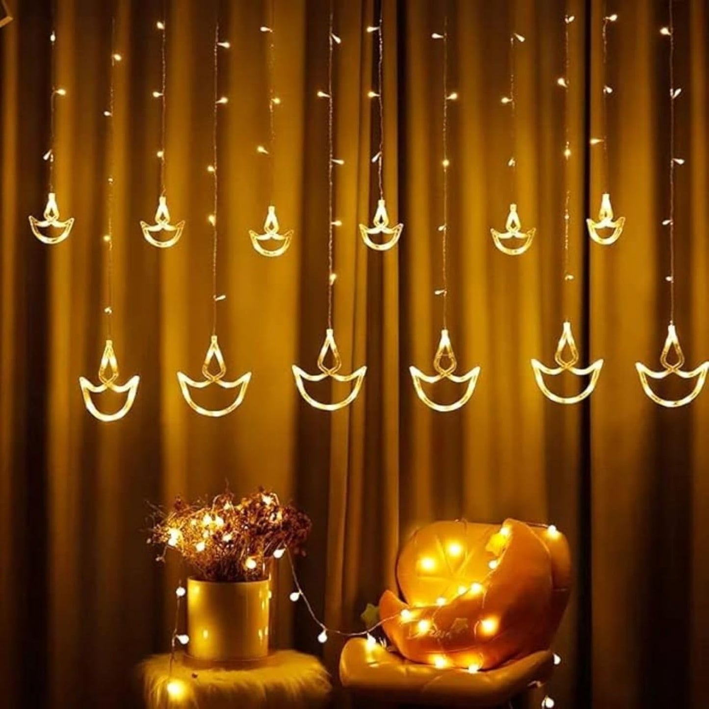XERGY Artificial Vine Leaf LED Fairy String Light Ideal for Bedroom,Garden,Birthday & Festive Décor,Diwali Lights & Christmas,Party Diwali Lights for Decoration Home (3x1Meter,Corded Electric)