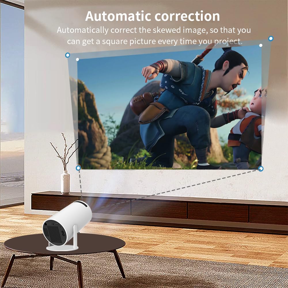 Smart Projector for Home 4K Support, Native 720p HD Resolution, 2500 Lumen, Rotabable Design, Speaker, Android 11 with Built-in Apps (Netflix, Prime, YouTube) WiFi, 100''Max Display