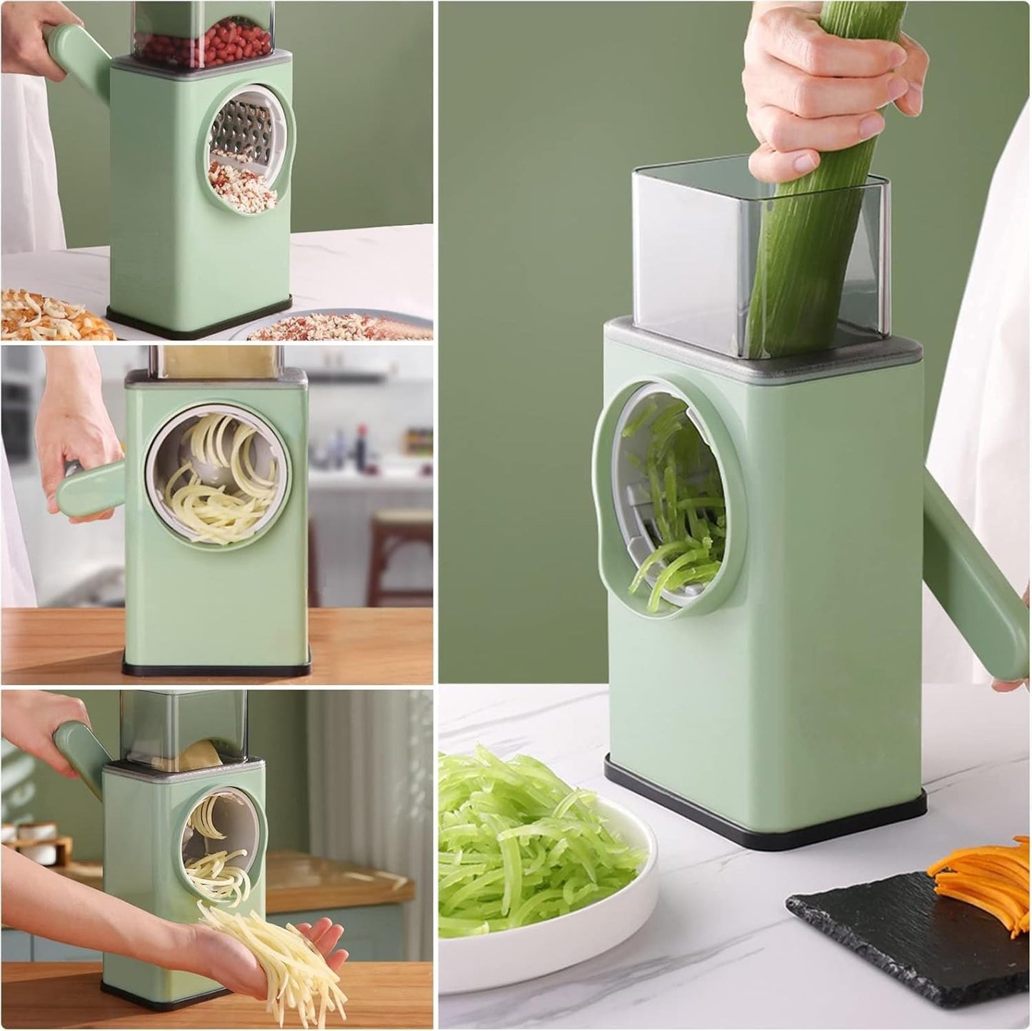 ROMINO Rotary Drum Vegetable Chopper for Kitchen Use,