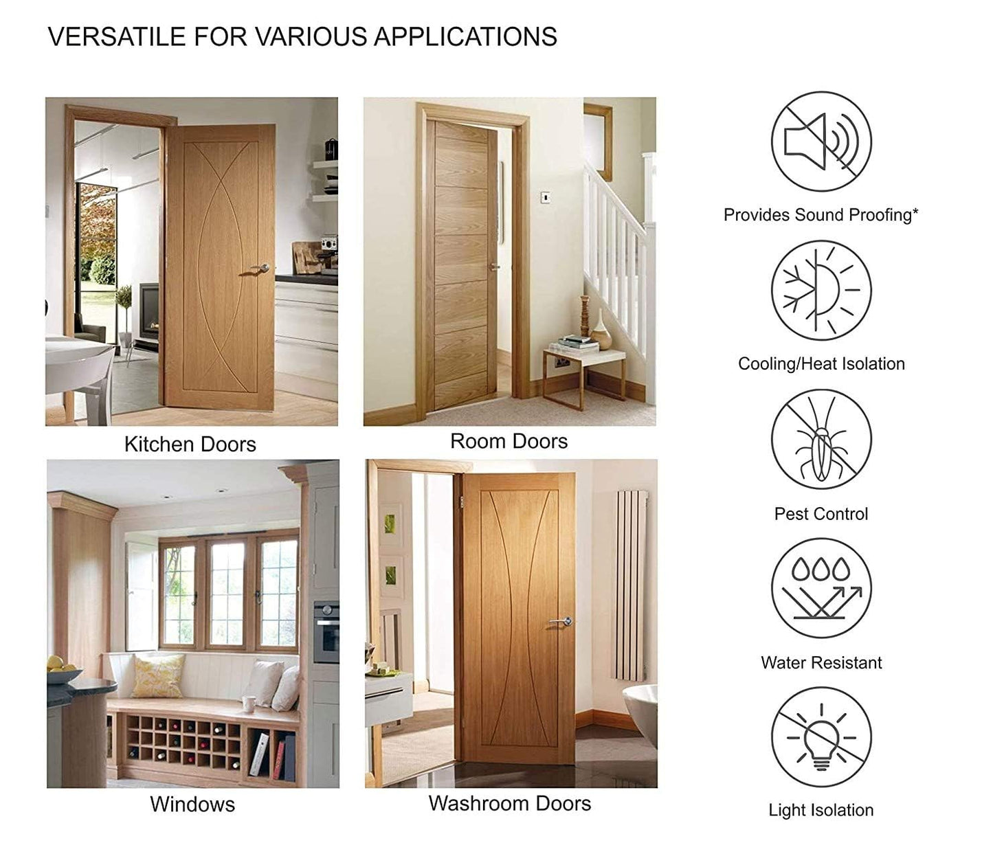 Raxon Innovation PVC Door Guard (39 Inches, Pack of 5) Gap Filler for Door Bottom Seal Strip - Sound-Proof, Reduce Noise, Energy Saving Door Stopper for Reduce Door Dust, Door Guard for Home(Brown)