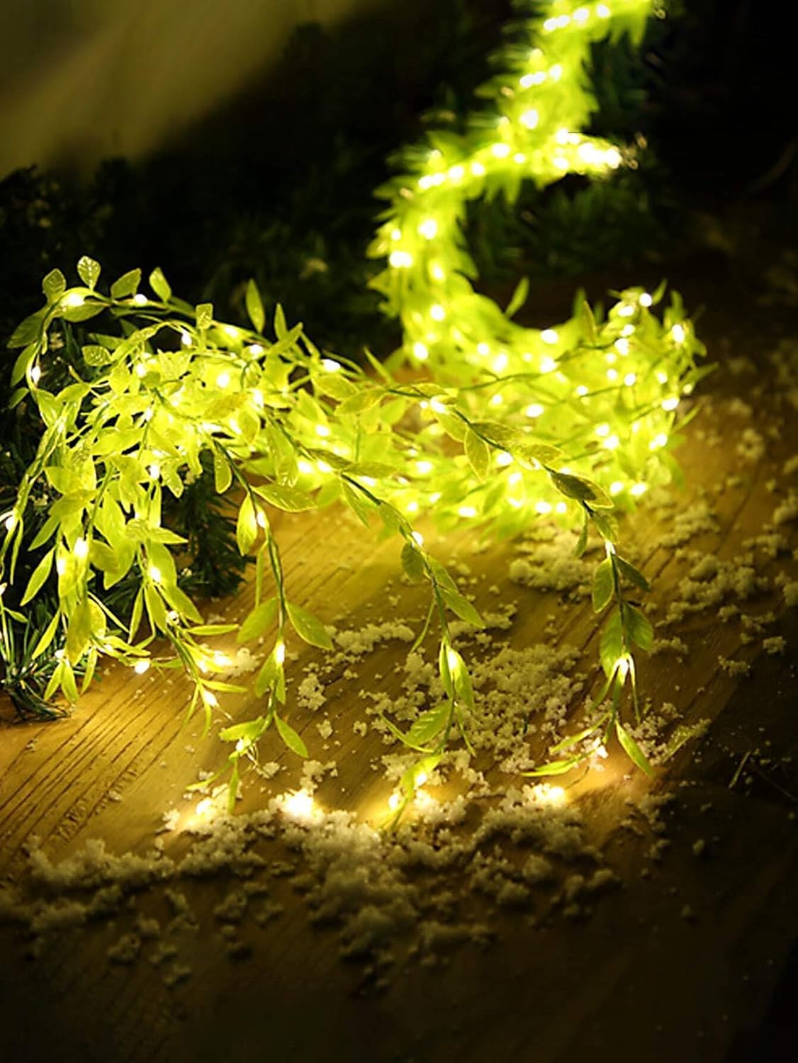 XERGY Artificial Vine Leaf LED Fairy String Light Ideal for Bedroom,Garden,Birthday & Festive Décor,Diwali Lights & Christmas,Party Diwali Lights for Decoration Home (3x1Meter,Corded Electric)