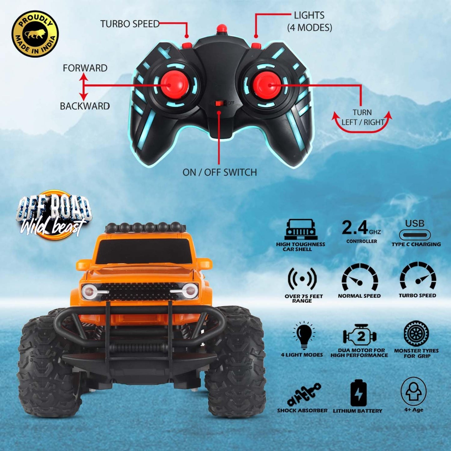 Popsugar Off Roader Rechargeable Remote Control Car