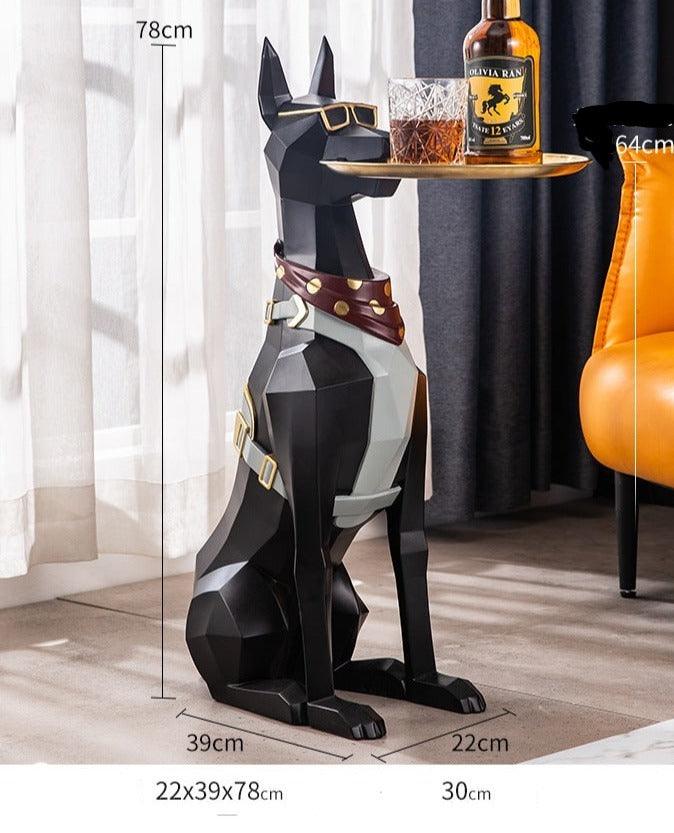 DOBERMAN BUTLER SCULPTURE