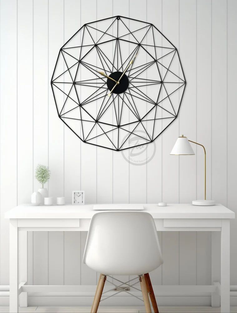 Decorative Kaleidoscope Metal Wall Clock For Living Room, Bedroom, Office, Hallway Decor