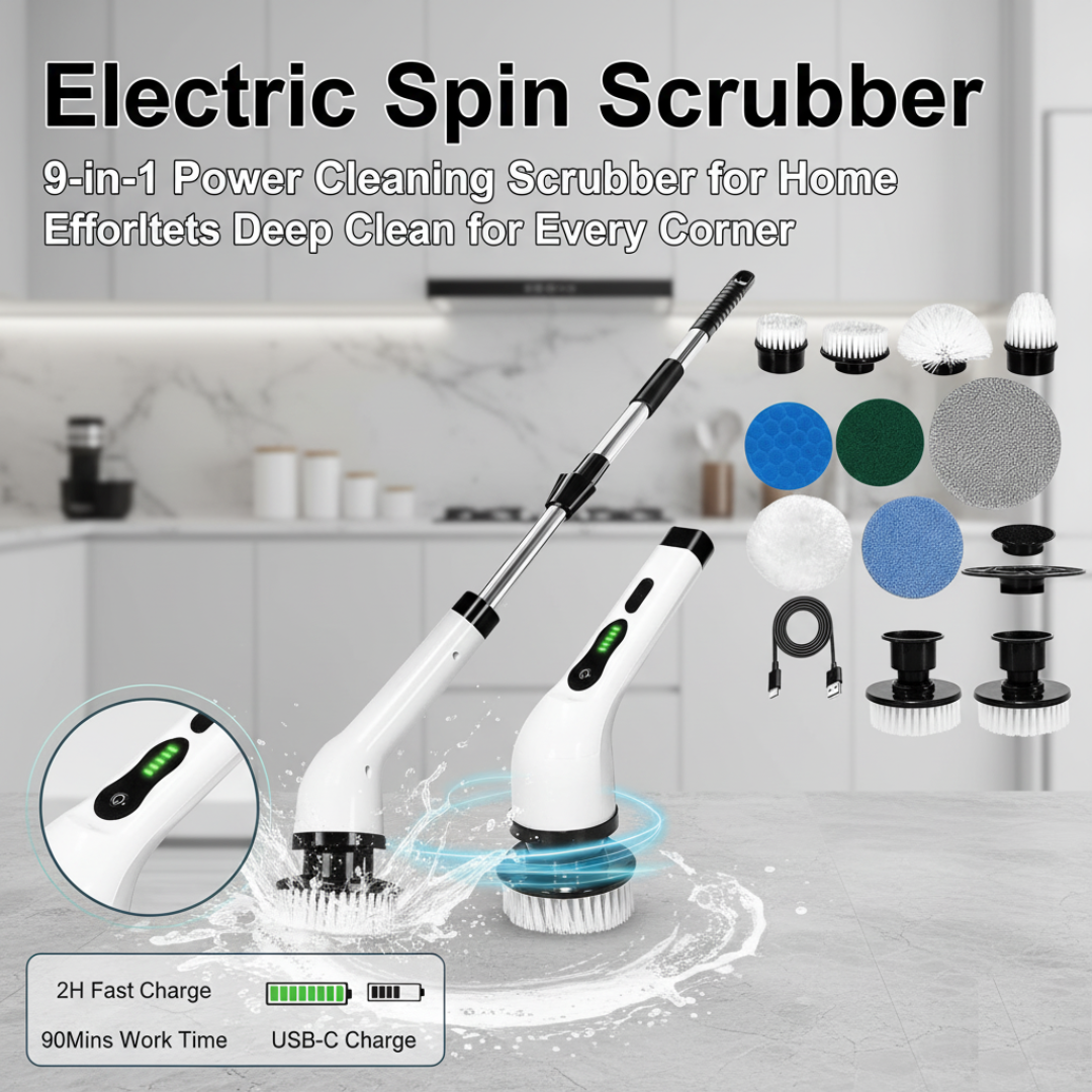 Electric Spin Scrubber, Cleaning Brush Scrubber for Home